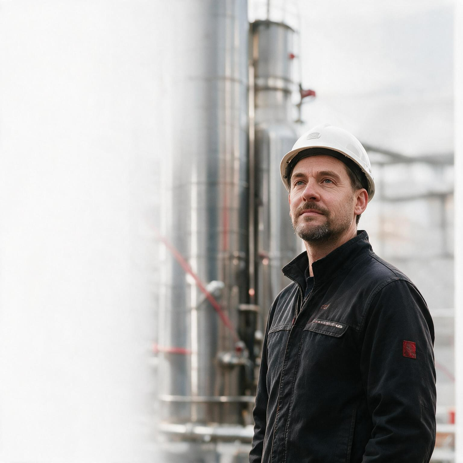 HENITOM technical specialist beside a chimney system
